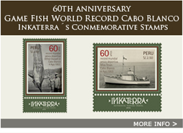 6TH ANNIVERSARY GAME FISH WORLD RECORD CABO BLANCO INKATERRA'S CONMEMORATIVE STAMPS