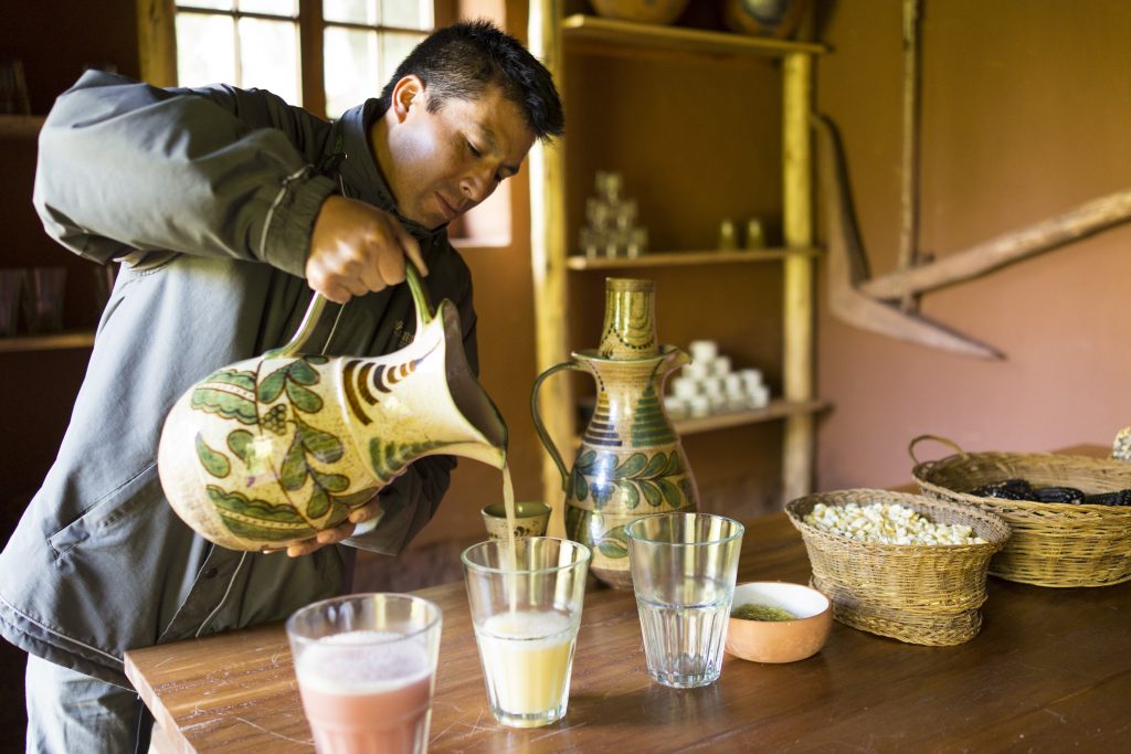 While staying at Inkaterra Hacienda Urubamba you can visit our Chicha house and create your very own Chicha de Jora