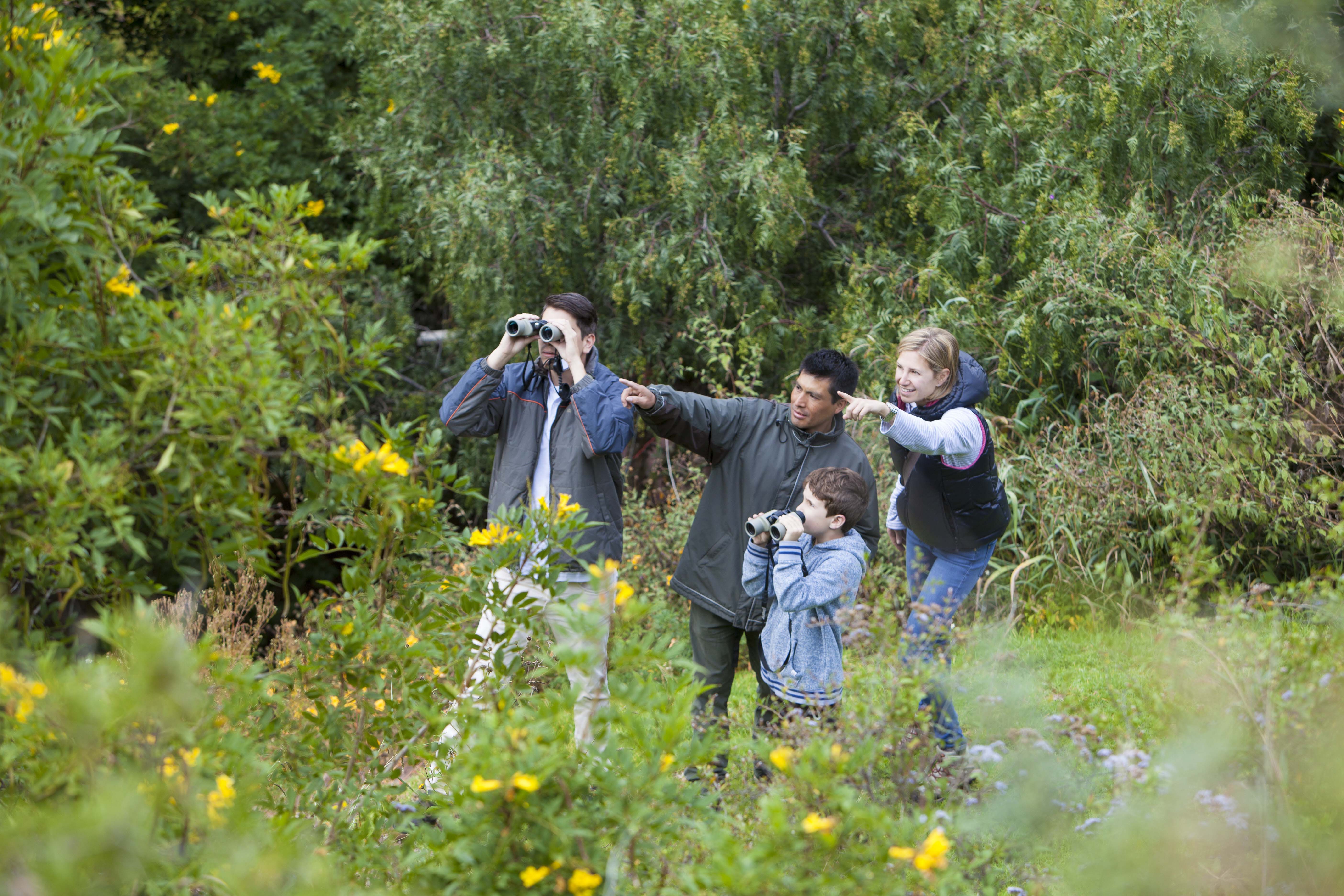 Guests enjoy birding at Inkaterra