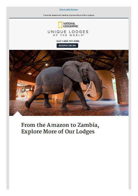 National Geographic Unique Lodges of the World