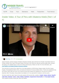 Insider Video Interview to Joaquín Escudero: General Manager of Hacienda Urubamba – Insider Travel Report – 2023.04