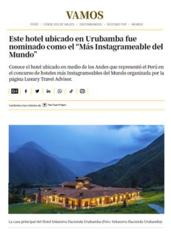 Este hotel ubicado en Urubamba fue nominado como el “Más Instagrameable del Mundo” – VAMOS – El Comercio  – 2023.03