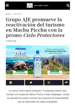 Grupo AJE promueve la reactivación del turismo en Machu Picchu – 2023.03