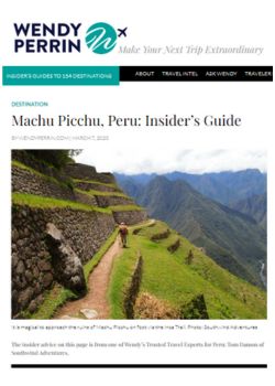 Machu Picchu, Peru: Insider’s Guide – WendyPerrin.com – 2023.02