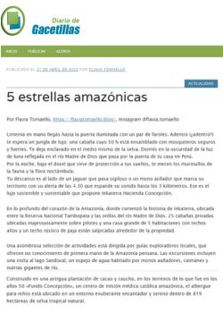 5 ESTRELLAS AMAZÓNICAS – DIARIO DE GACETILLAS – 2023.04
