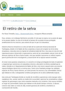 EL RETIRO DE LA SELVA – DIARIO DE GACETILLAS – 2023.04