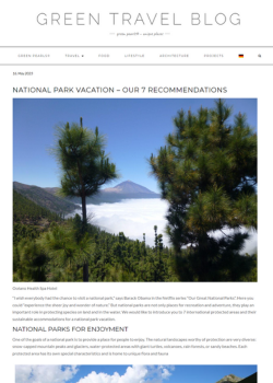 Green Travel Blog – NATIONAL PARK VACATION – OUR 7 RECOMMENDATIONS – 2023.05