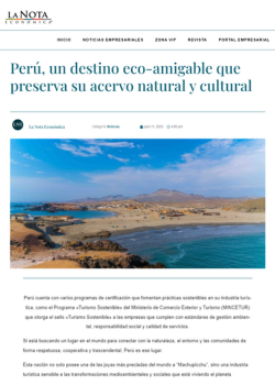 La Nota Económica  – PERÚ, UN DESTINO ECO