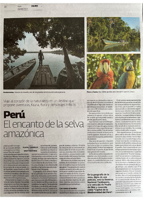 Diario CLARIN – PERÚ: EL ENCANTO DE LA SELVA AMAZÓNICA, UN PAISAJE DE PELÍCULA – 08.23