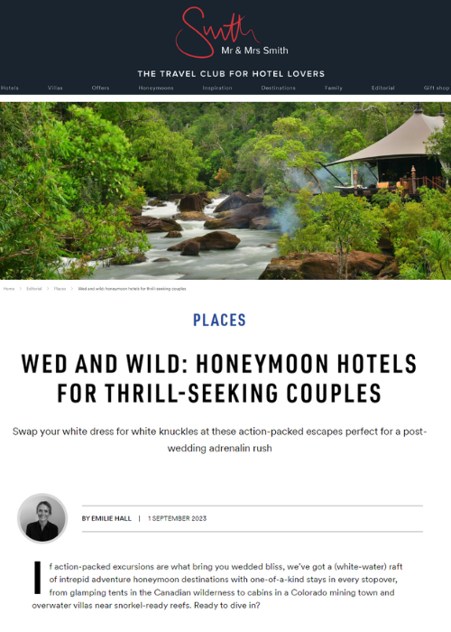 WED AND WILD: HONEYMOON HOTELS FOR THRILL