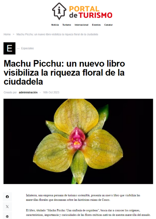 MACHU PICCHU: UN NUEVO LIBRO VISIBILIZA LA RIQUEZA FLORAL DE LA CIUDADELA – PORTAL DE TURISMO – 10.23