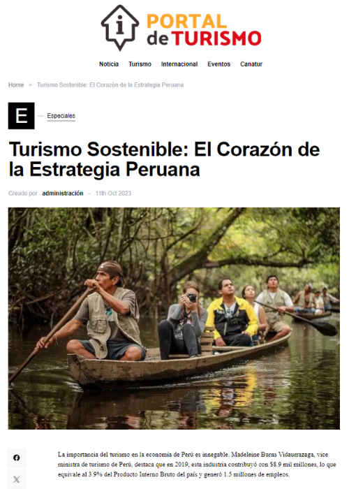 TURISMO SOSTENIBLE: EL CORAZÓN DE LA ESTRATEGIA PERUANA – PORTAL DE TURISMO – 10.23