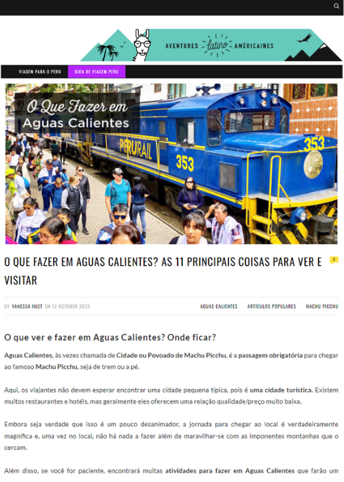 O QUE FAZER EM AGUAS CALIENTES? AS 11 PRINCIPAIS COISAS PARA VER E VISITAR – VOYAGE PEROU – 10.23