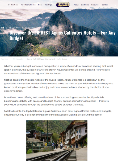 DISCOVER THE 10 BEST AGUAS CALIENTES HOTELS – FOR ANY BUDGET – APUS