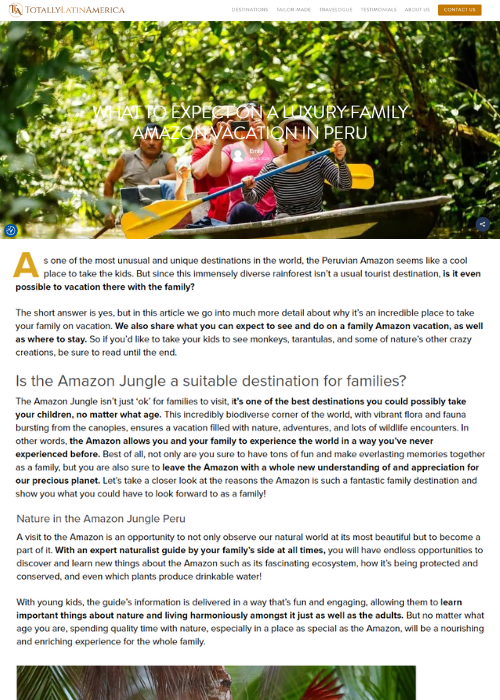 WHAT TO EXPECT ON A LUXURY FAMILY AMAZON VACATION IN PERU – TOTALLY LATIN AMERICA – 05.24
