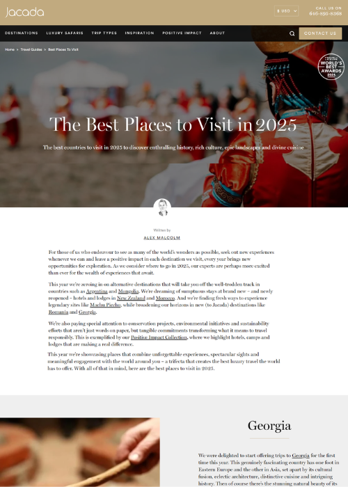 THE BEST PLACES TO VISIT IN 2025 – JACADA TRAVEL BLOG – 10.24
