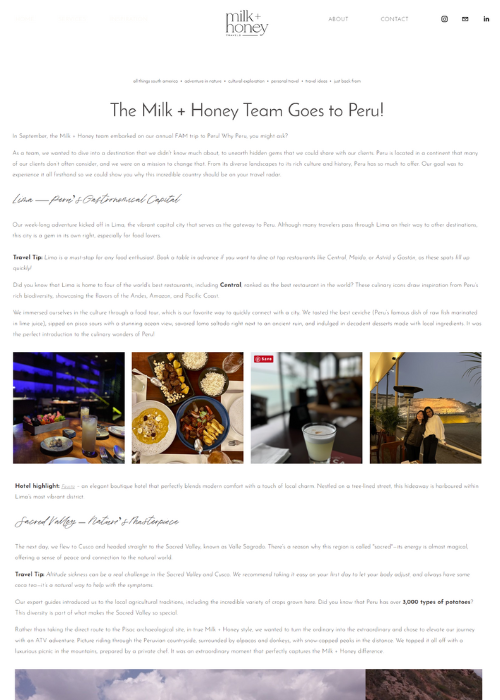THE MILK + HONEY TEAM GOES TO PERU! – MILK AND HONEY TRAVELS – 10.24
