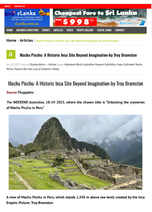 MACHU PICCHU: A HISTORIC INCA SITE BEYOND IMAGINATION