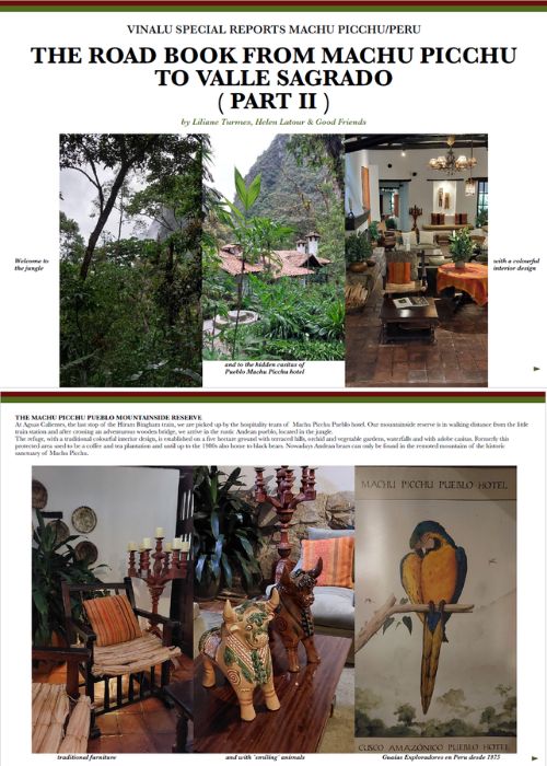 THE ROAD BOOK FROM MACHU PICCHU TO VALLE SAGRADO – VINALU MAGAZINE (LUX) by Liliane Turmes – 04.25