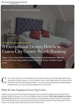 9 Exceptional Design Hotels In Cusco City Centre Worth Booking