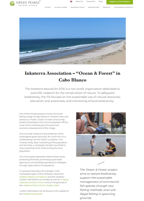 ABR 26 – Inkaterra supports Cabo Blanco water recycling project – GREEN PEARLS