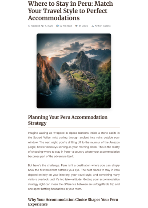 ABR 26 – Where to Stay in Peru Match Your Travel Style to Perfect Accommodations – The Andean Post