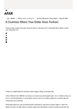 8 COUNTRIES WHERE YOUR DOLLAR GOES FURTHEST.