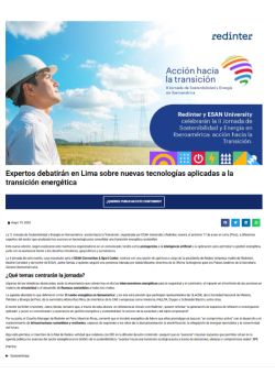 EXPERTOS DEBATIRÁN EN LIMA SOBRE NUEVAS TECNOLOGÍAS APLICADAS A LA TRANSICIÓN ENERGÉTICA