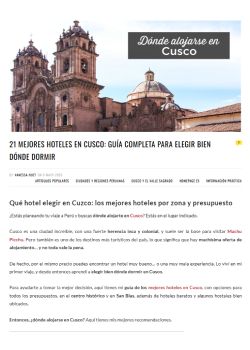21 MEJORES HOTELES EN CUSCO: GUÍA COMPLETA PARA ELEGIR BIEN DÓNDE DORMIR