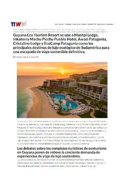 GUYANA ECO TOURISM RESORT SE UNE A MASHPI LODGE, INKATERRA