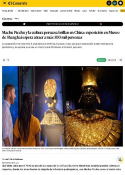 MACHU PICCHU Y LA CULTURA PERUANA BRILLAN EN CHINA: EXPOSICIÓN