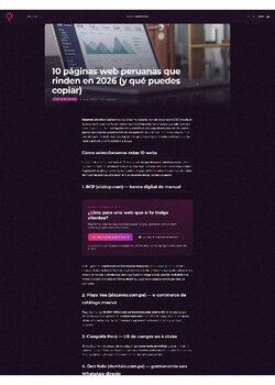 10 PÁGINAS WEB PERUANAS QUE RINDEN EN 2026 (Y QUÉ PUEDES