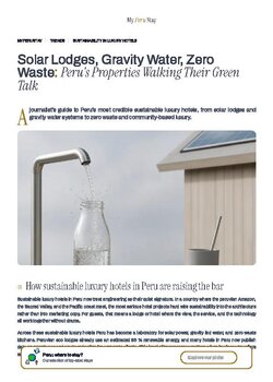 SOLAR LODGES, GRAVITY WATER, ZERO WASTE: PERU’S PROPERTIES